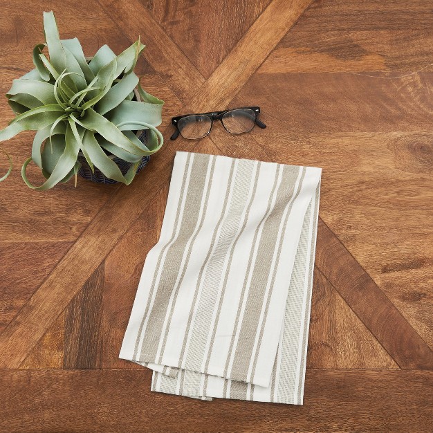 C amp f Home Chandler Stripe Clay Woven Cotton Kitchen Towel