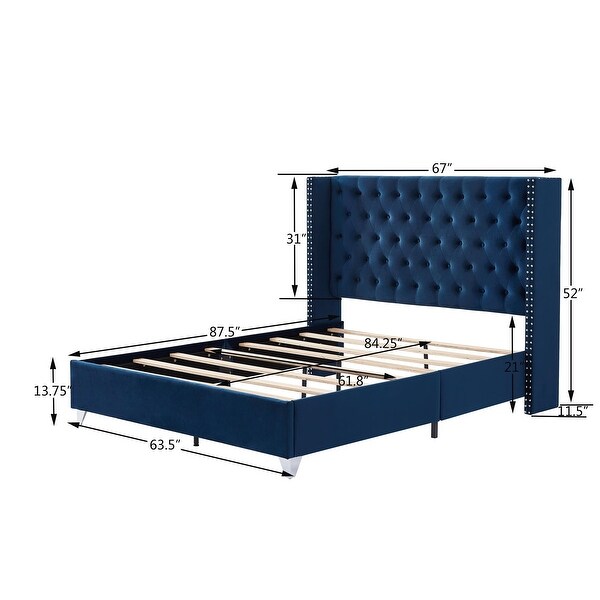 Queen Bed with Two Nightstands 3 Piece Set - - 36587168