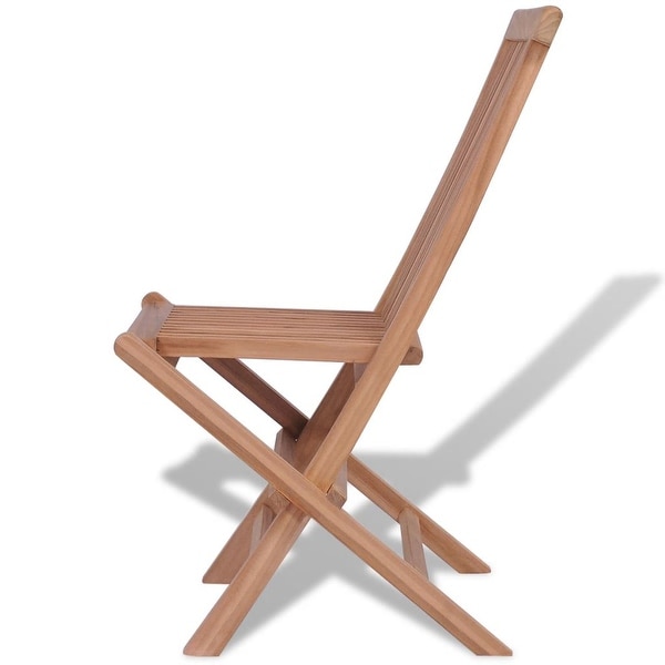 vidaXL Folding Patio Chairs 4 pcs Solid Teak Wood