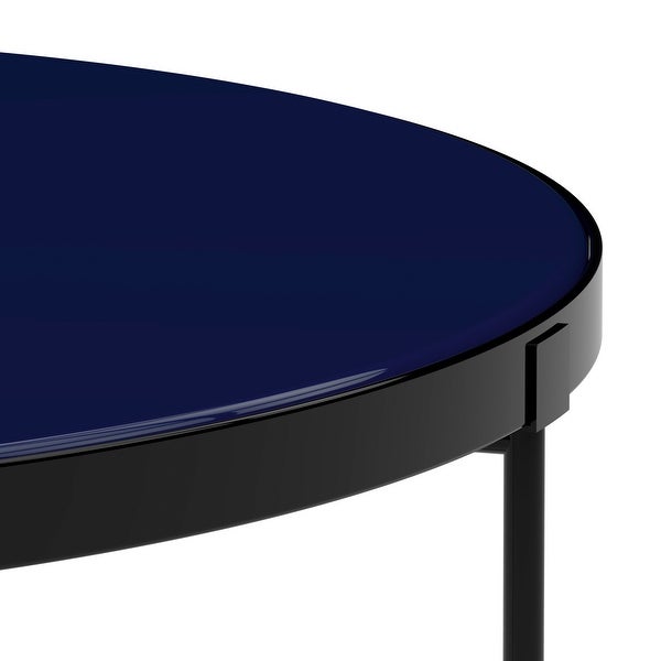 Finch Thomas Round Coffee Table， Blue