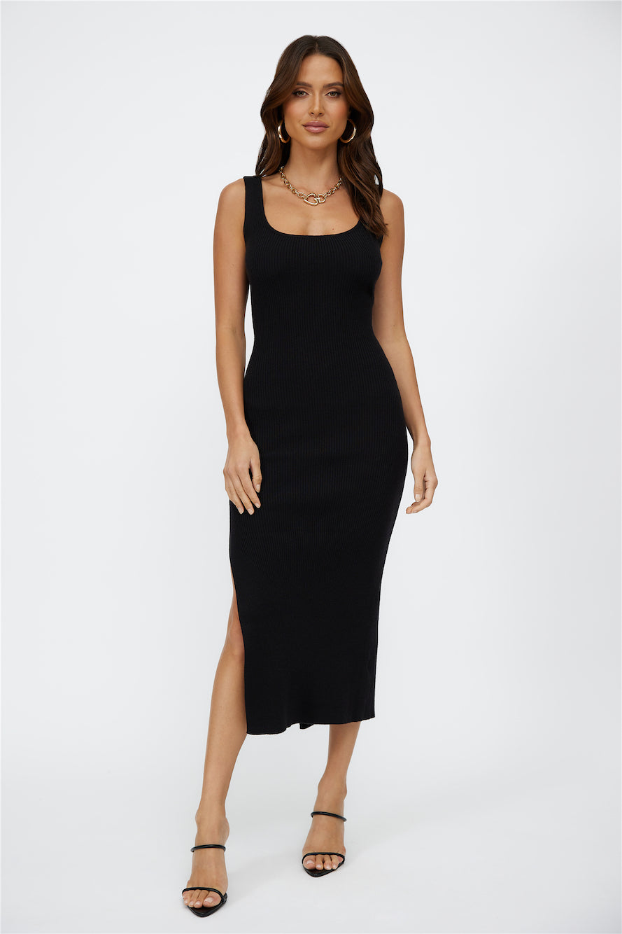 Blurred Memories Midi Dress Black