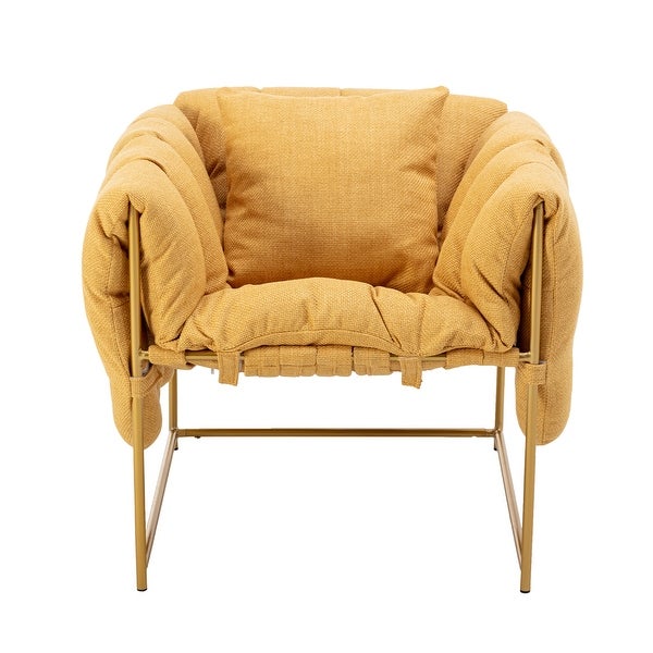 Linen Upholstered Armchair With a Pillow