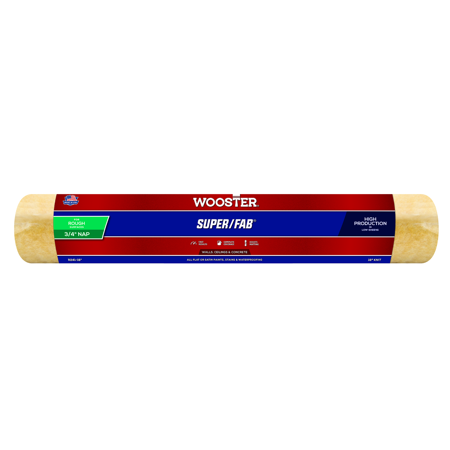 Wooster Super/Fab Knit 18 in. W X 3/4 in. Regular Paint Roller Cover 1 pk