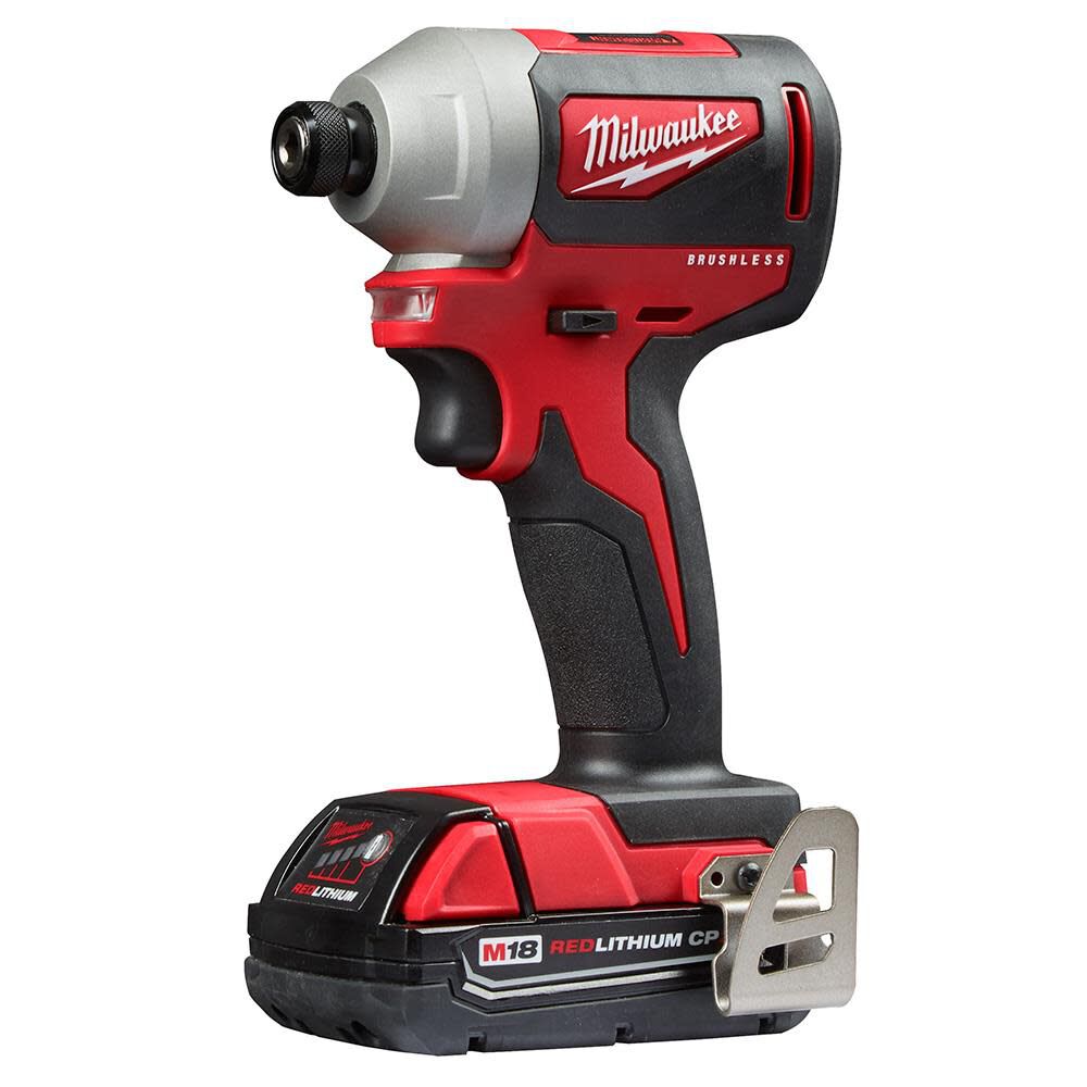 Milwaukee M18 Compact Brushless 1/4 in. Hex Impact Driver Kit 2850-22CT from Milwaukee