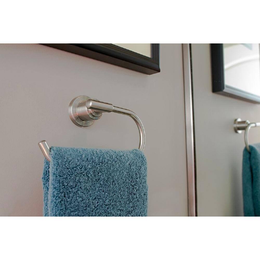 Design House Geneva Towel Ring in Satin Nickel 560367