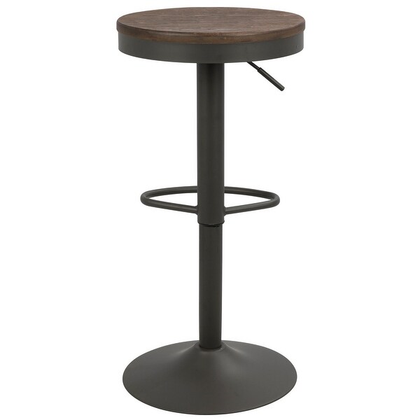 Lumisource Dakota Adjustable Barstool in Brown and Grey - Set of 2 - 15