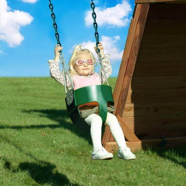 Gorilla Playsets Full-Bucket Swing with Chain in Green 04-0008-GG