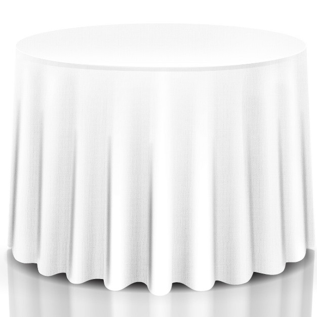 Tangkula 90 x27 x27 Round Tablecloth Polyester White 10 Pcs