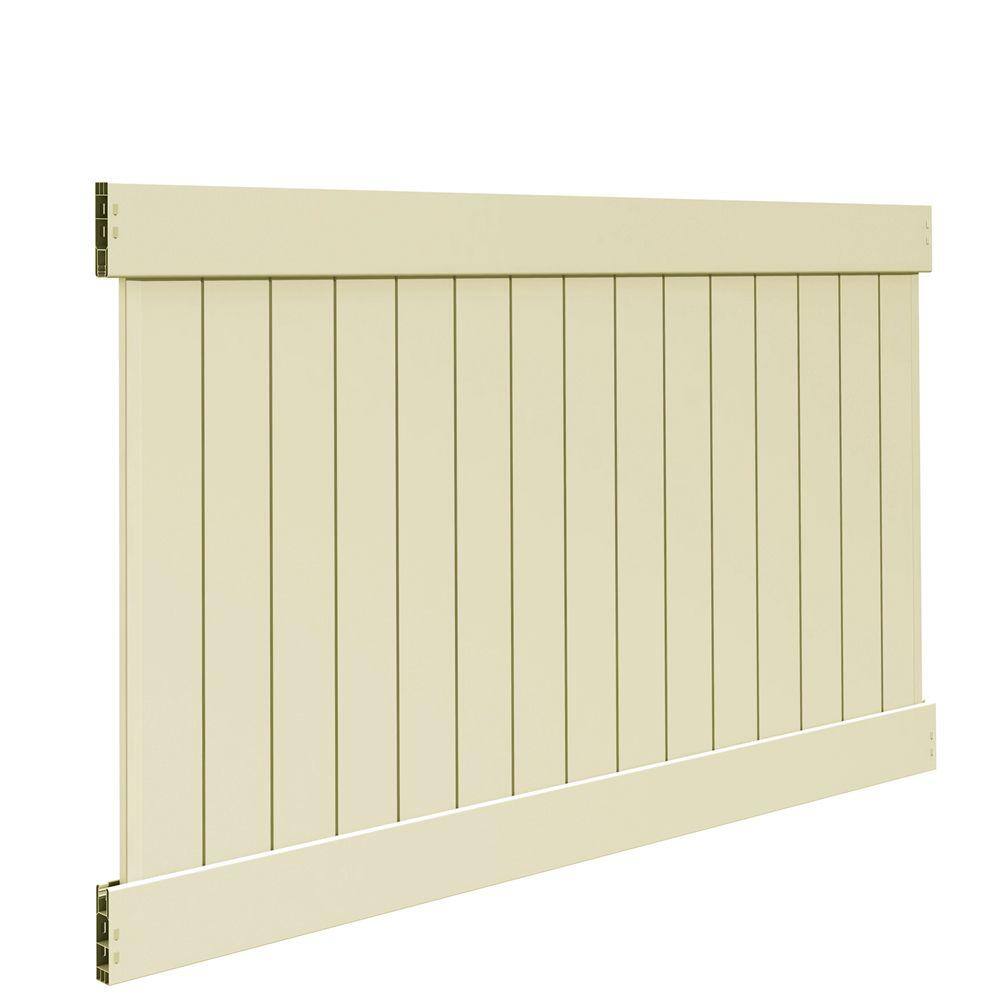 Veranda Linden 5 ft. H x 8 ft. W Sand Vinyl Un-Assembled Fence Panel 73014722