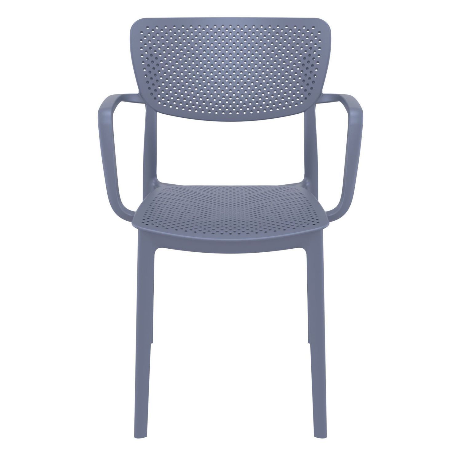 33 Gray Stackable Patio Dining Arm Chair