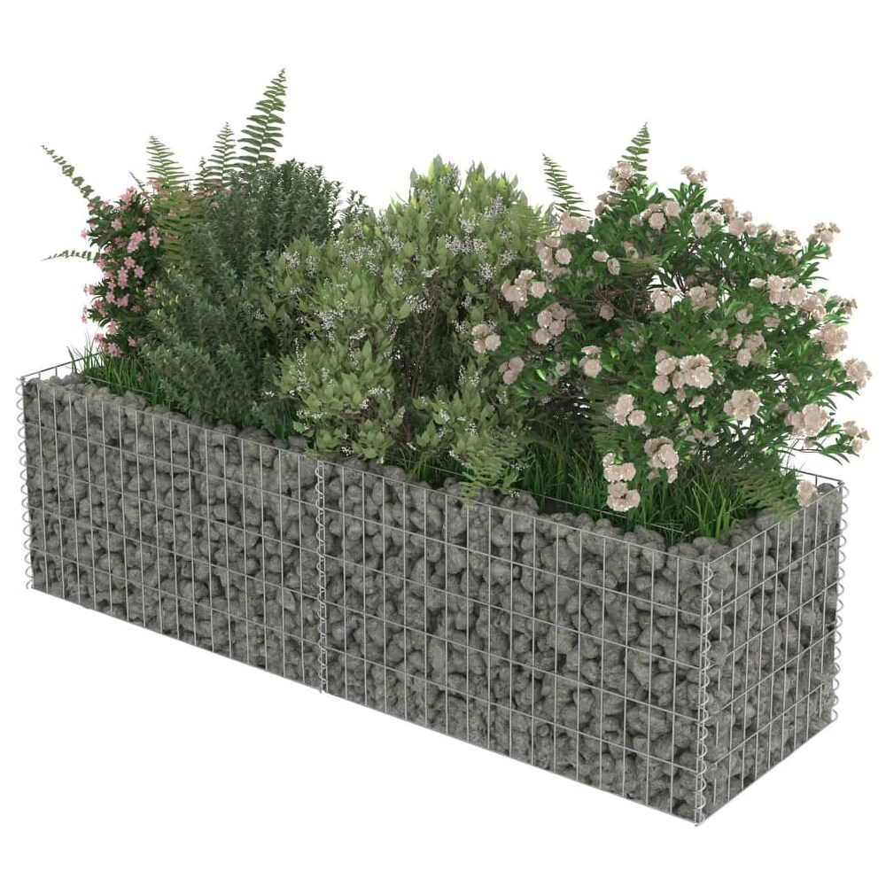 vidaXL Gabion Raised Bed Galvanized Steel 70.9\