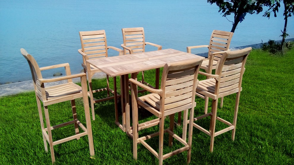 St Moritz Grade A Teak Bar Chair   Transitional   Outdoor Bar Stools And Counter Stools   by Windsor Teak Furniture  Houzz