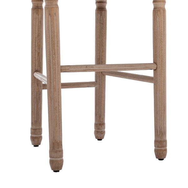 Wooden Barstools With Upholstered Seating， Set of 2