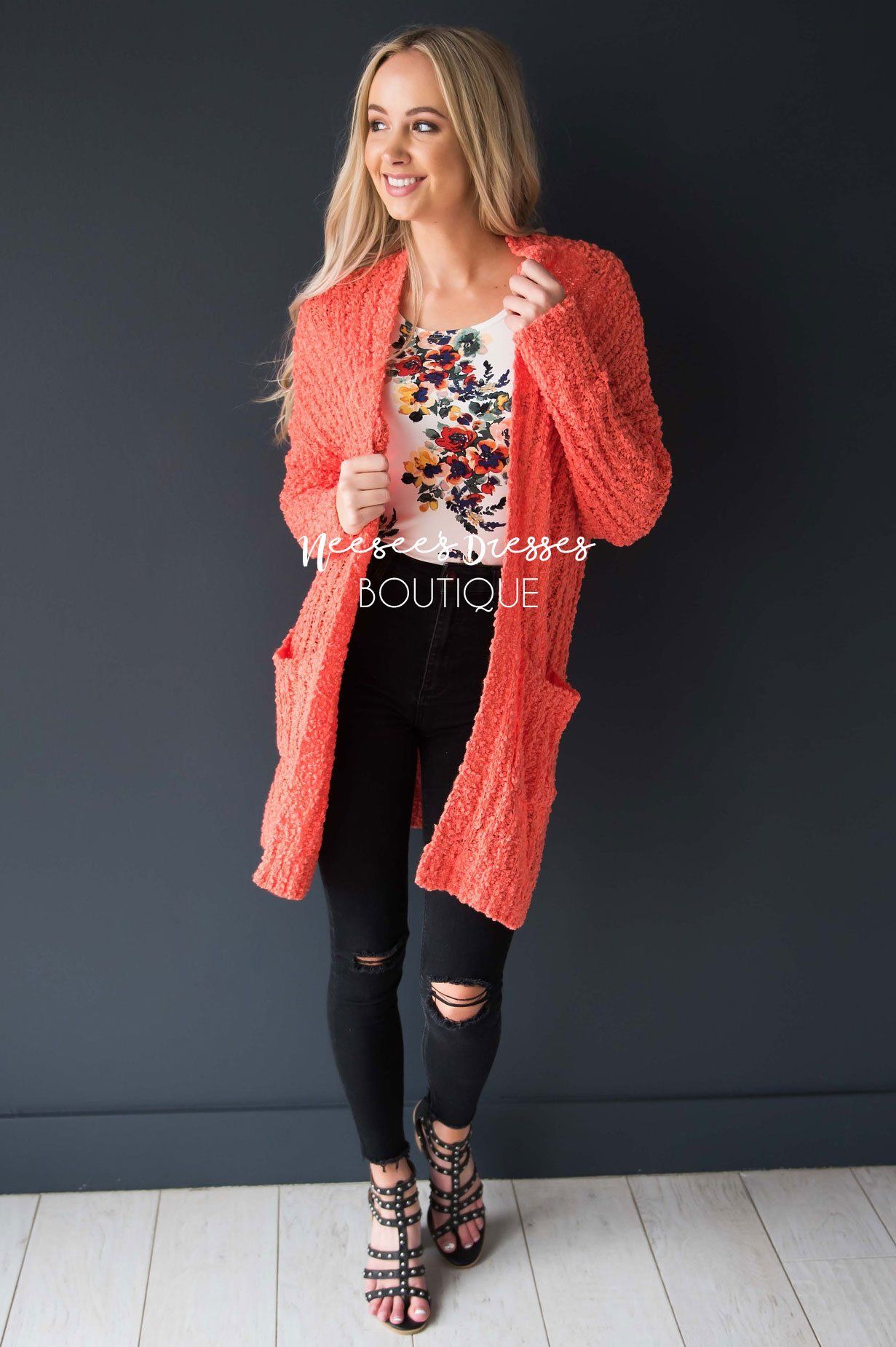 Popcorn Knit Oversized Cardigan