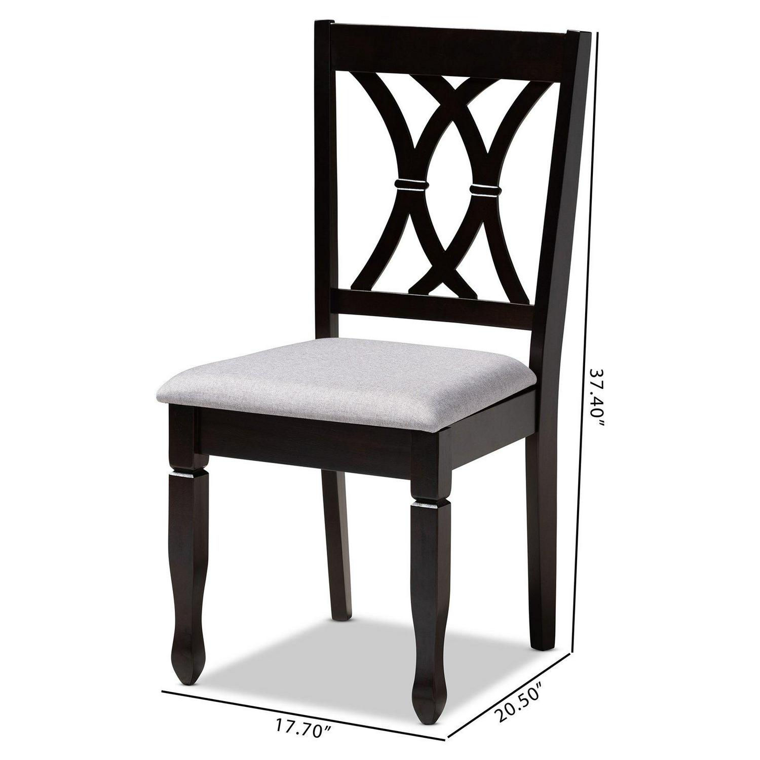 Baxton Studio Reneau Dining Chair， Set of 4， Espresso