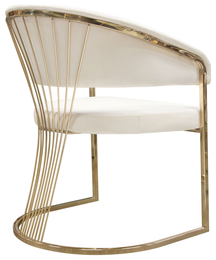 Solstice Dining Chair  Cream Velvet   Contemporary   Dining Chairs   by AMOC  Houzz