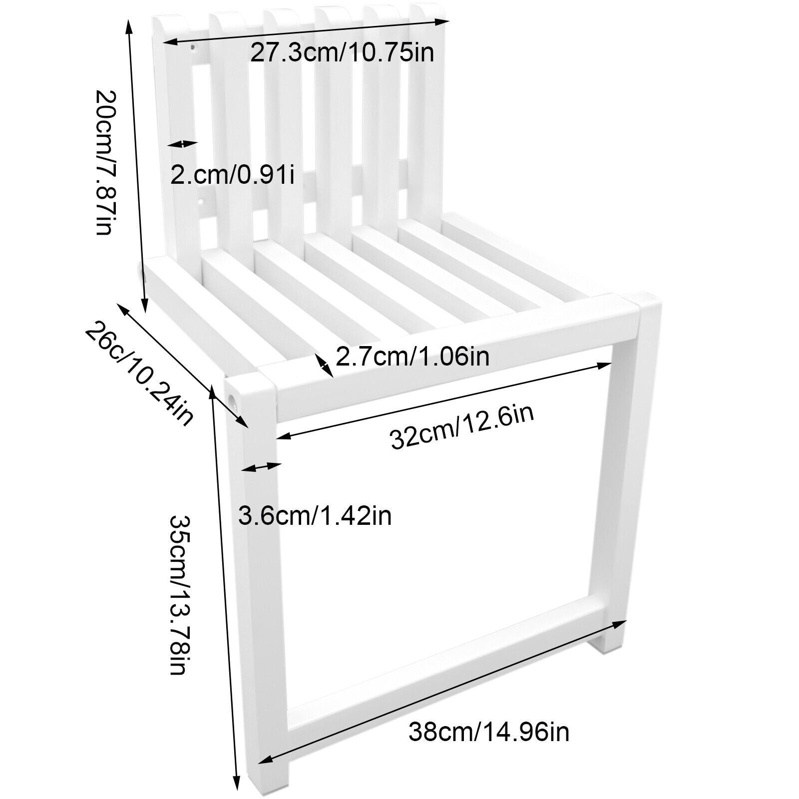 TFCFL Wall Mounted Solid Wood Porch Chair Footstool Folding Chair Hidden Folding Chair