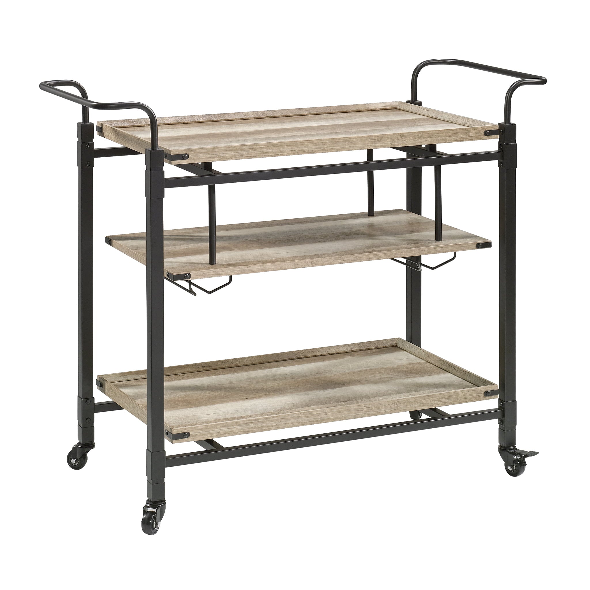 Better Homes and Gardens Crossmill Metal Bar Cart， Weathered Finish