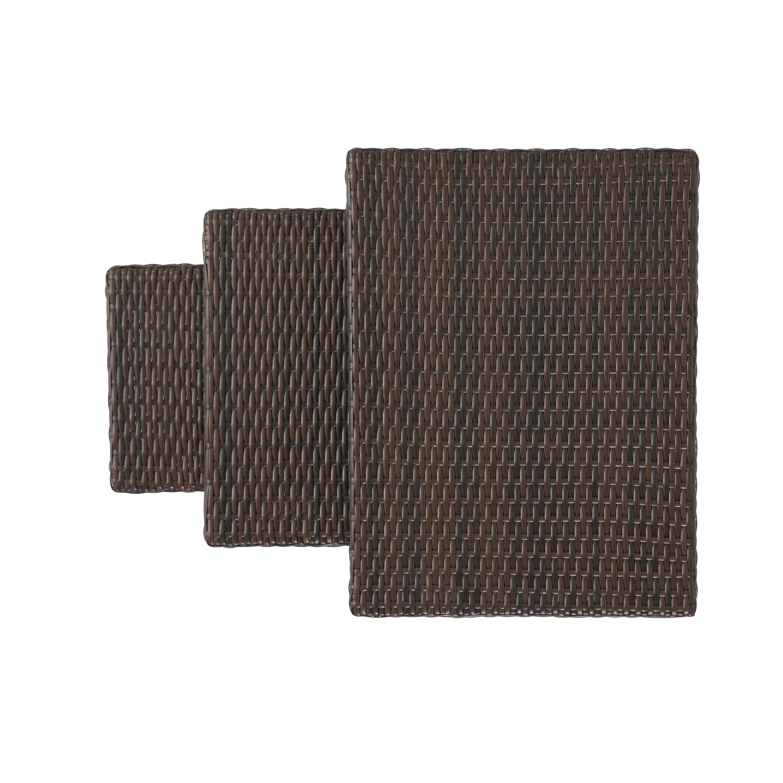 Mayall Multibrown Wicker Nested Side Tables (Set of 3)