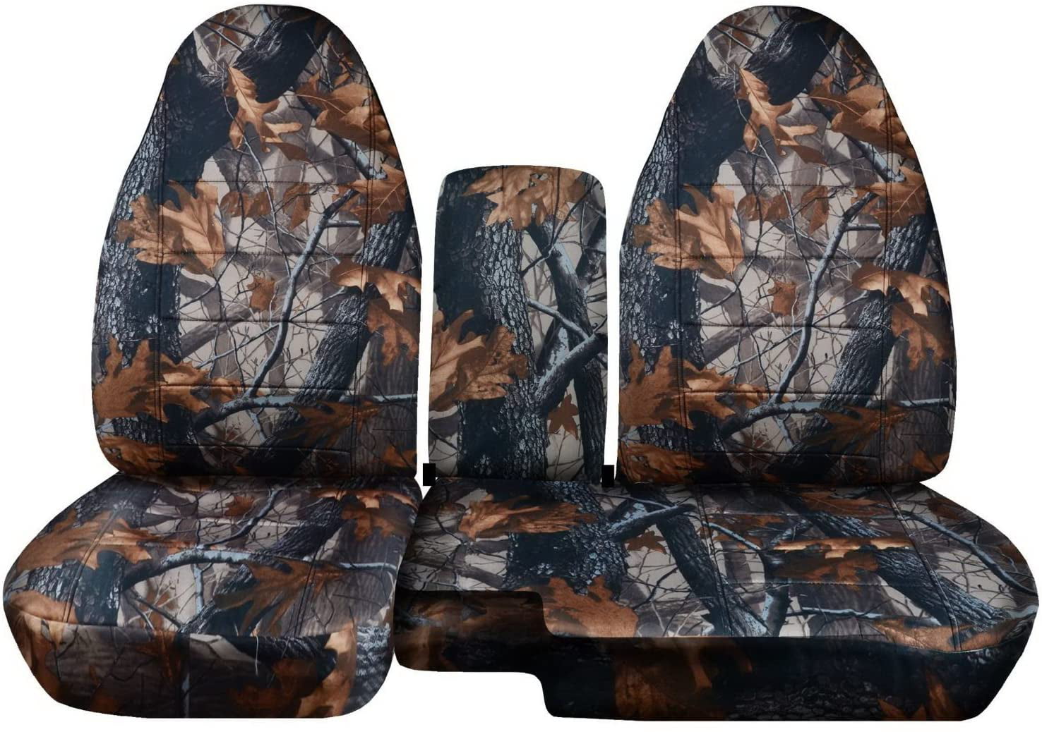 T38-Designcovers Compatible with 2004-2012 Ford Ranger/Mazda B-Series Camo Truck Seat Covers (60/40 Split Bench) w Center Console/Armrest: Opening Console ，Camo Gray Tree Camouflage