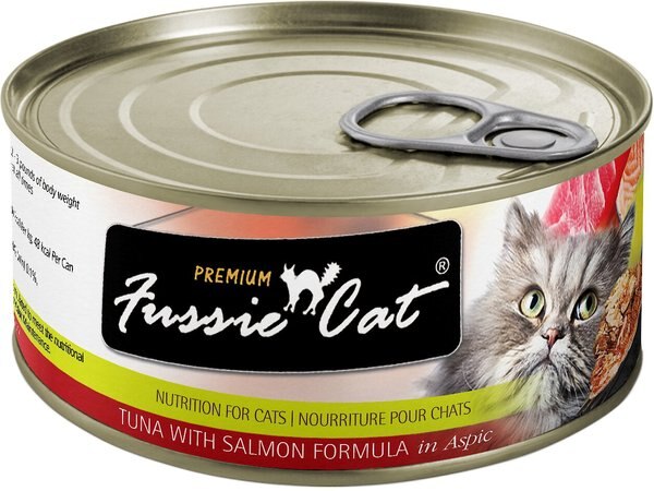 Fussie Cat Premium Tuna with Salmon Formula in Aspic Grain-Free Canned Cat Food