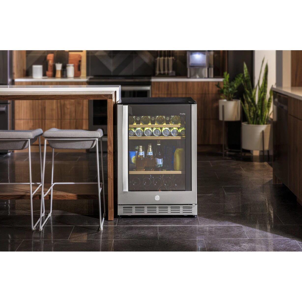 GE Profile 5.1 cu.ft. Freestanding Beverage Center with Digital Temperature Controls PVS06BSPSS