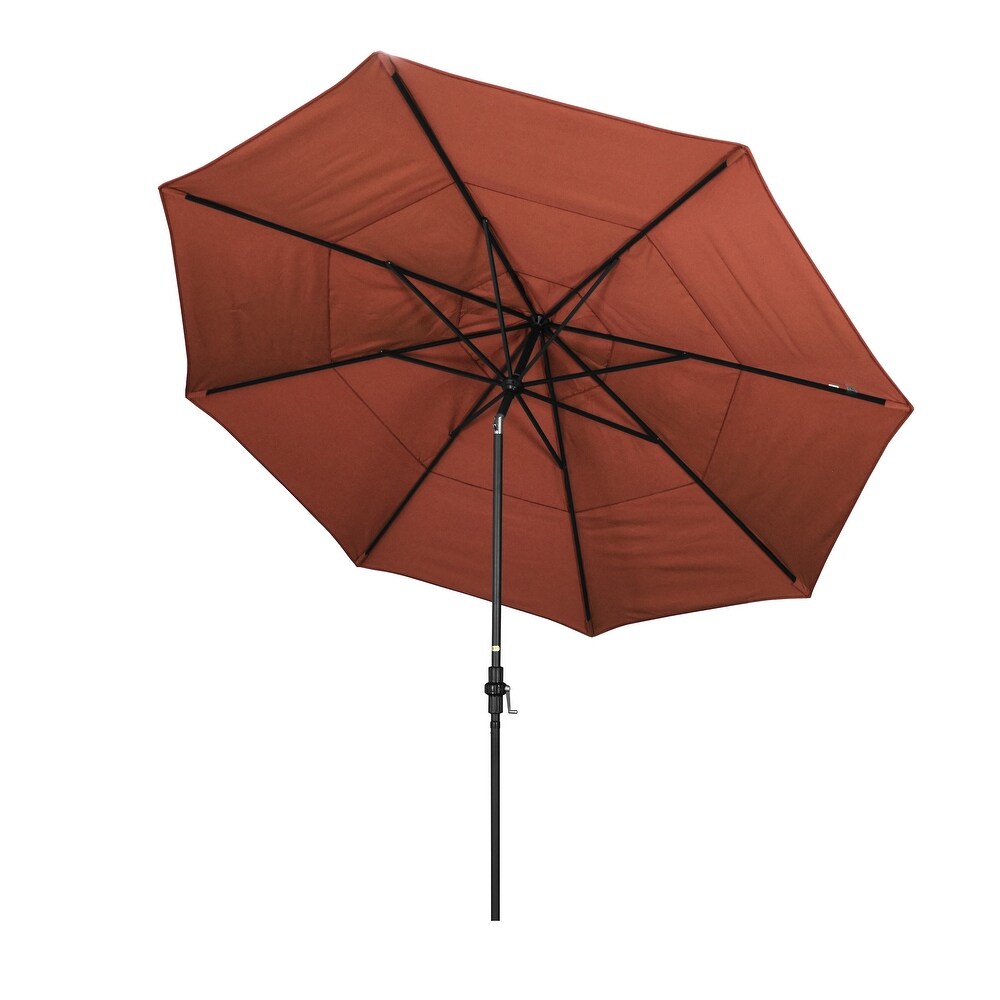 California Umbrella 11 Foot Round Aluminum  Crank Open Collar Tilt Patio Umbrella  Sunbrella Fabric