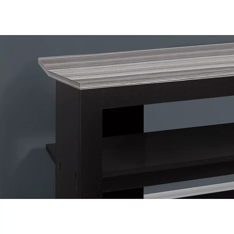 42 Black and Gray Contemporary Rectangular TV Stand