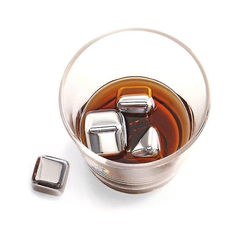 4pcs Beverage Chilling Cubes Sticks Stainless Steel Reusable Golden Whiskey Stones Ice Cubes