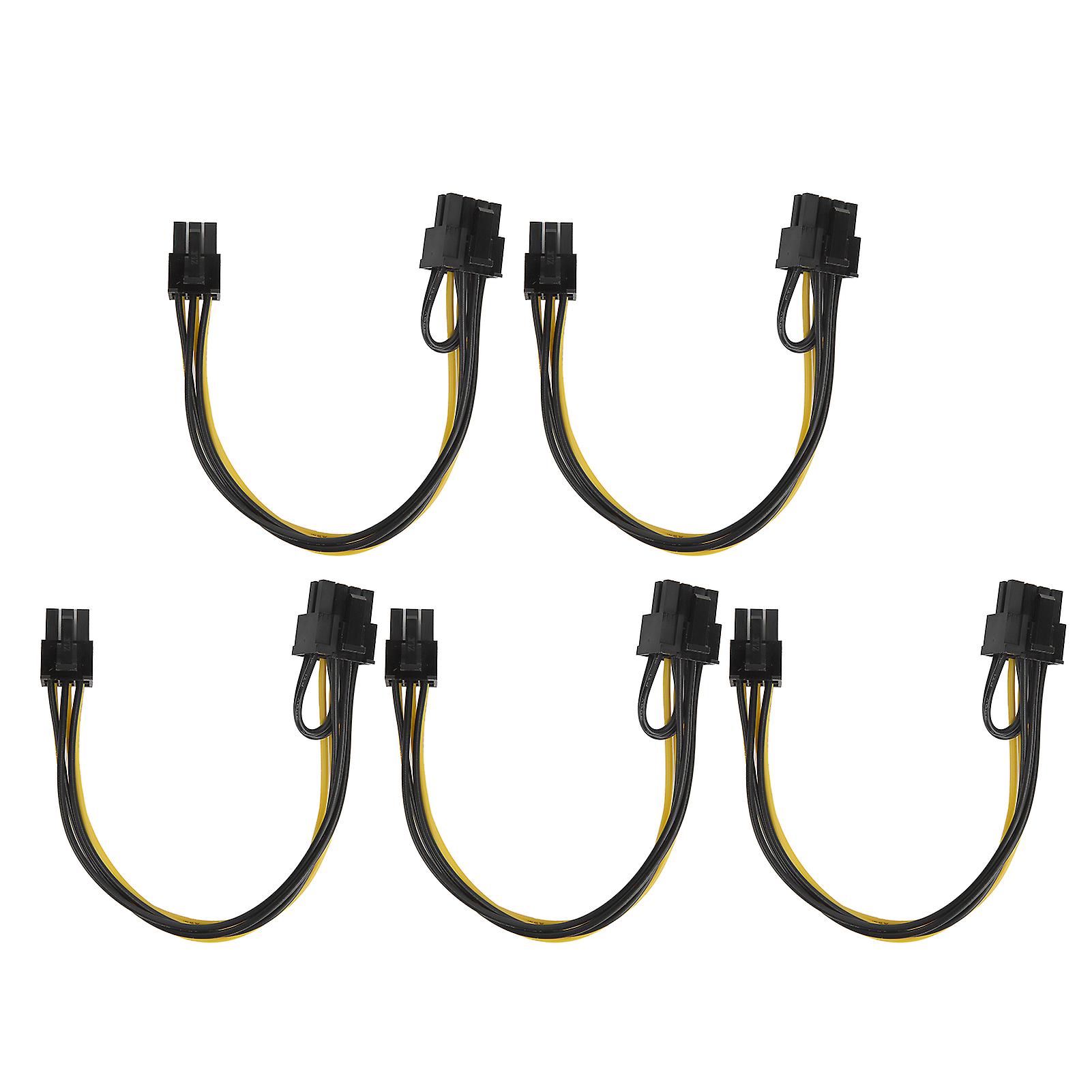 5pcs 6pin Female To 8pin Female (6pin+2pin) Power Cable Graphics Card Adapter Cable Cord