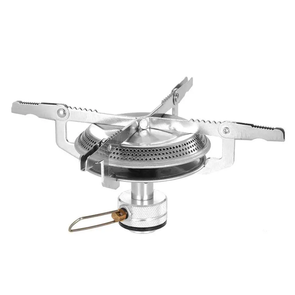 Portable Gas Stove Stainless Steel Outdoor Stove Burner Backpacking Mini Camp Stove for Hiking