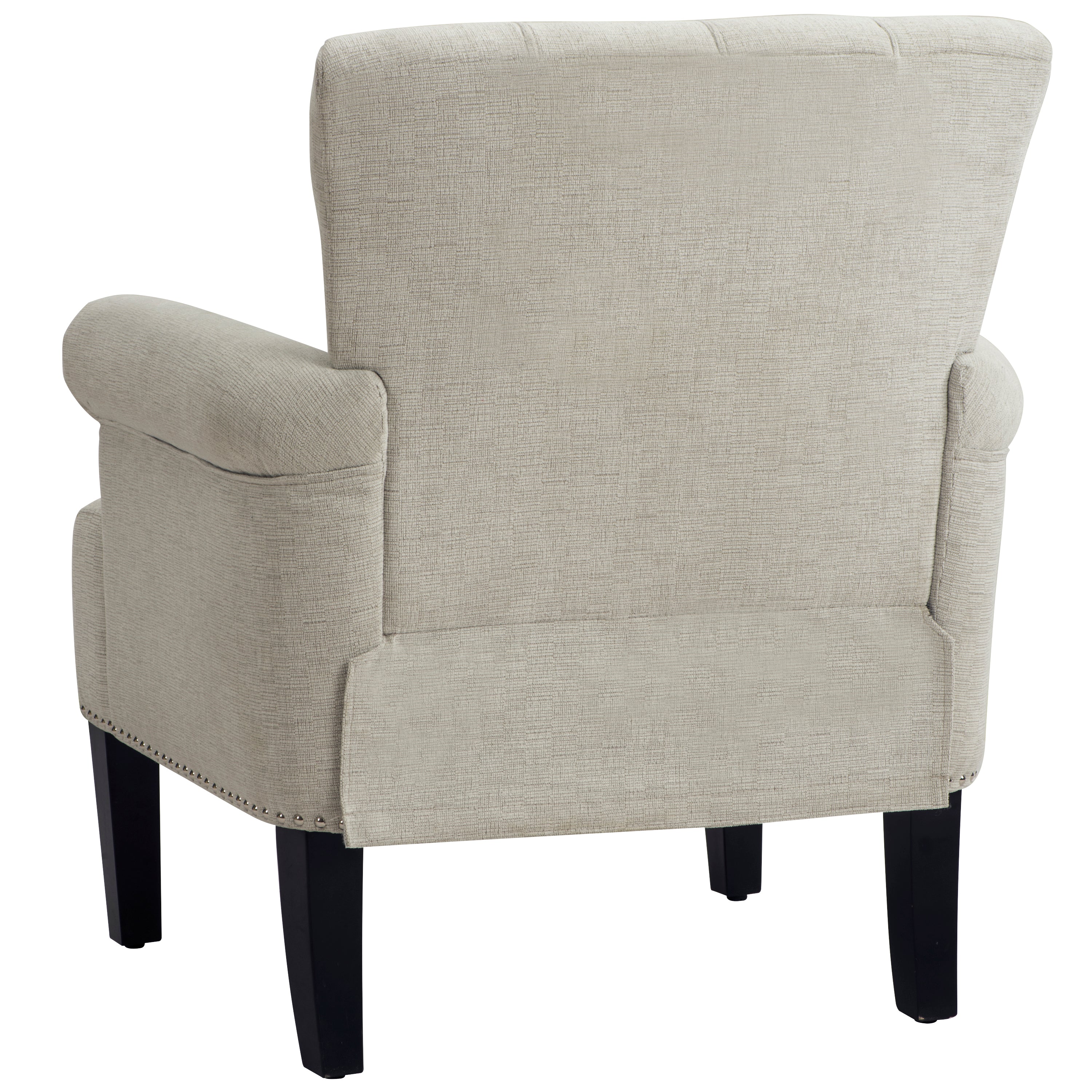 Upholstered Chair Polyester Armchair with Rivet Tufted, Accent Chairs for Bedroom and Living Room