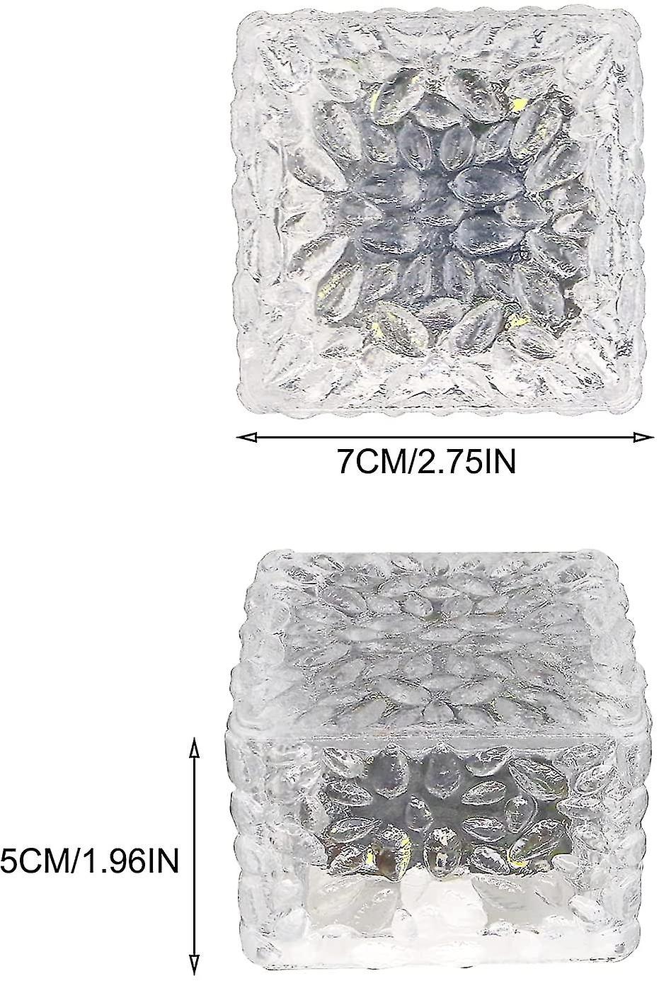 2 Pieces Of 4 Led Solar Floor Outdoor Ice K ， On / Off Lig