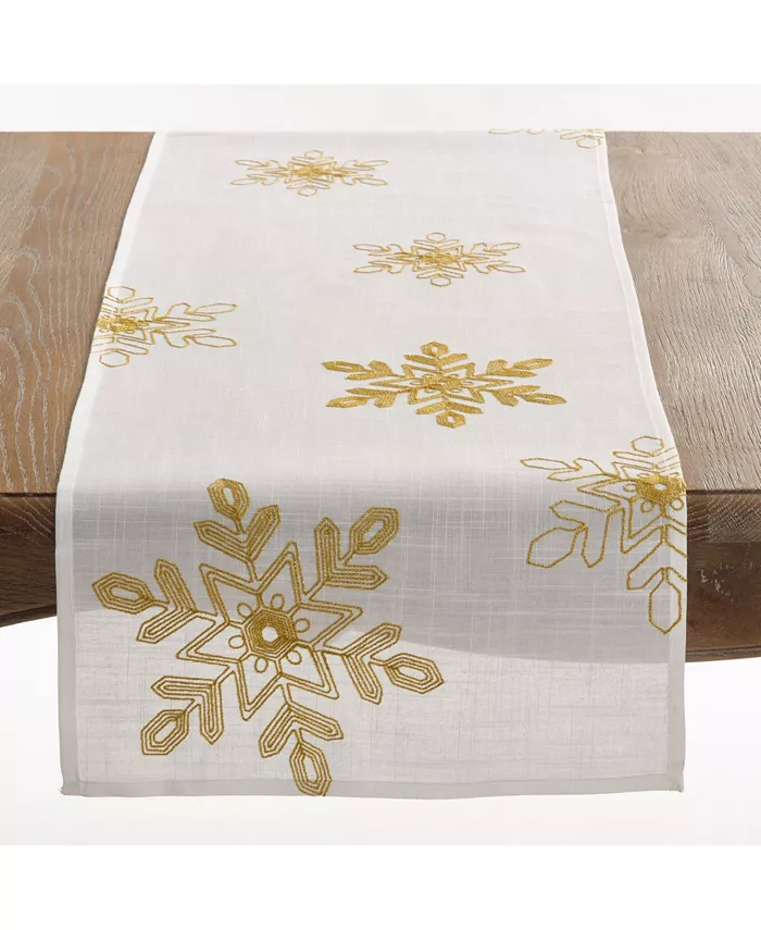 Saro Lifestyle Nivalis Collection Snowflake Design Runner