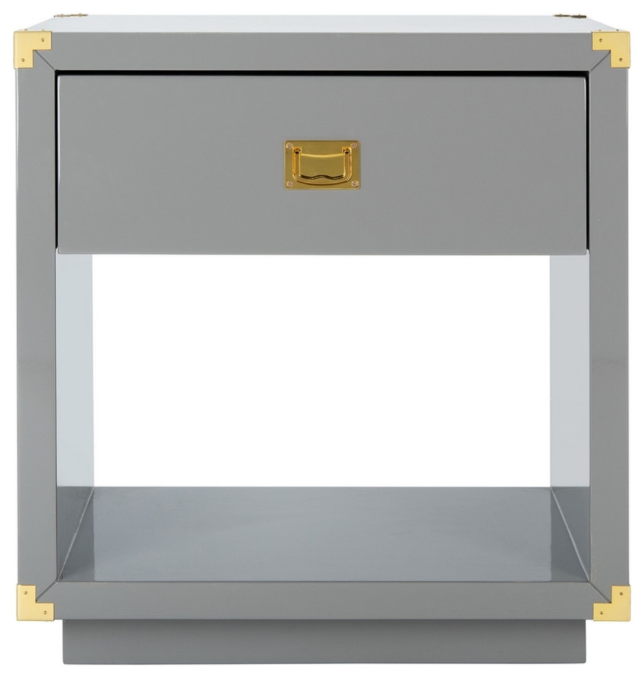 Maven Lacquer Side Table Dark Grey   Contemporary   Side Tables And End Tables   by Peachtree Fine Furniture  Houzz