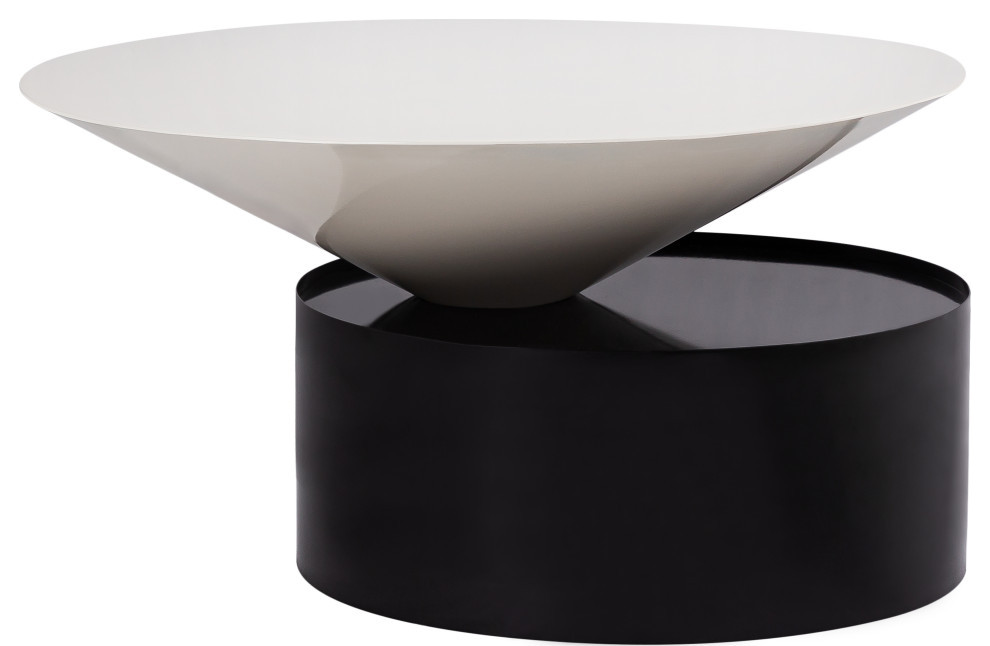 Damon White Metal Top Coffee Table   Contemporary   Coffee Tables   by Meridian Furniture  Houzz