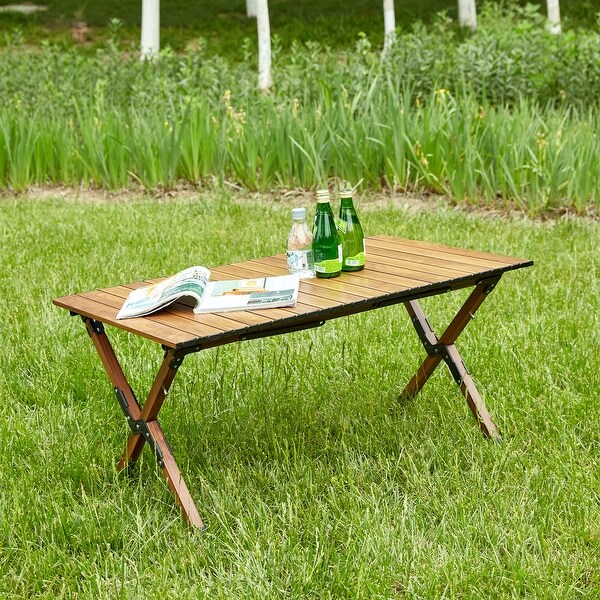 1piece Folding Outdoor Table，Lightweight Aluminum Rollup Rectangular Table for indoor，Outdoor Camping