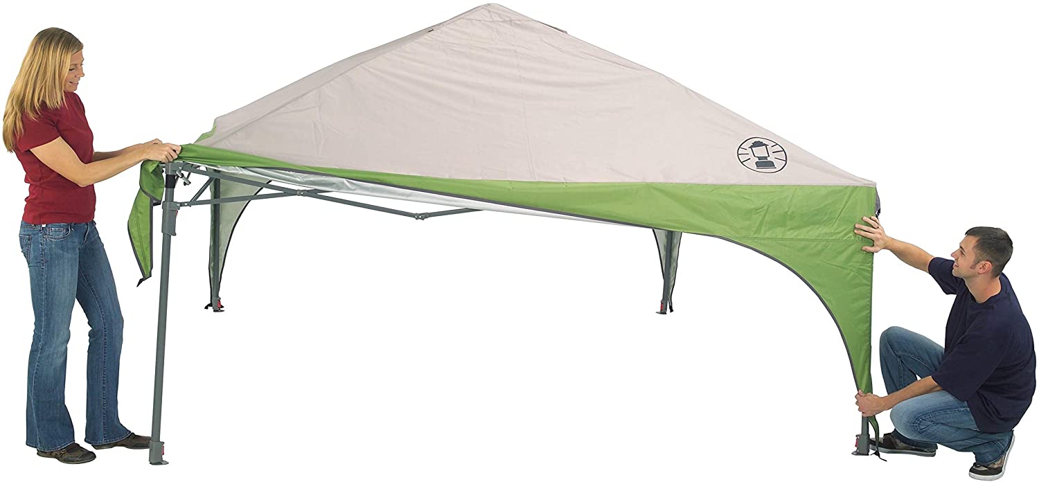 Coleman 10' x 10' Outdoor Canopy Sun Shelter Tent with Instant Setup, Green