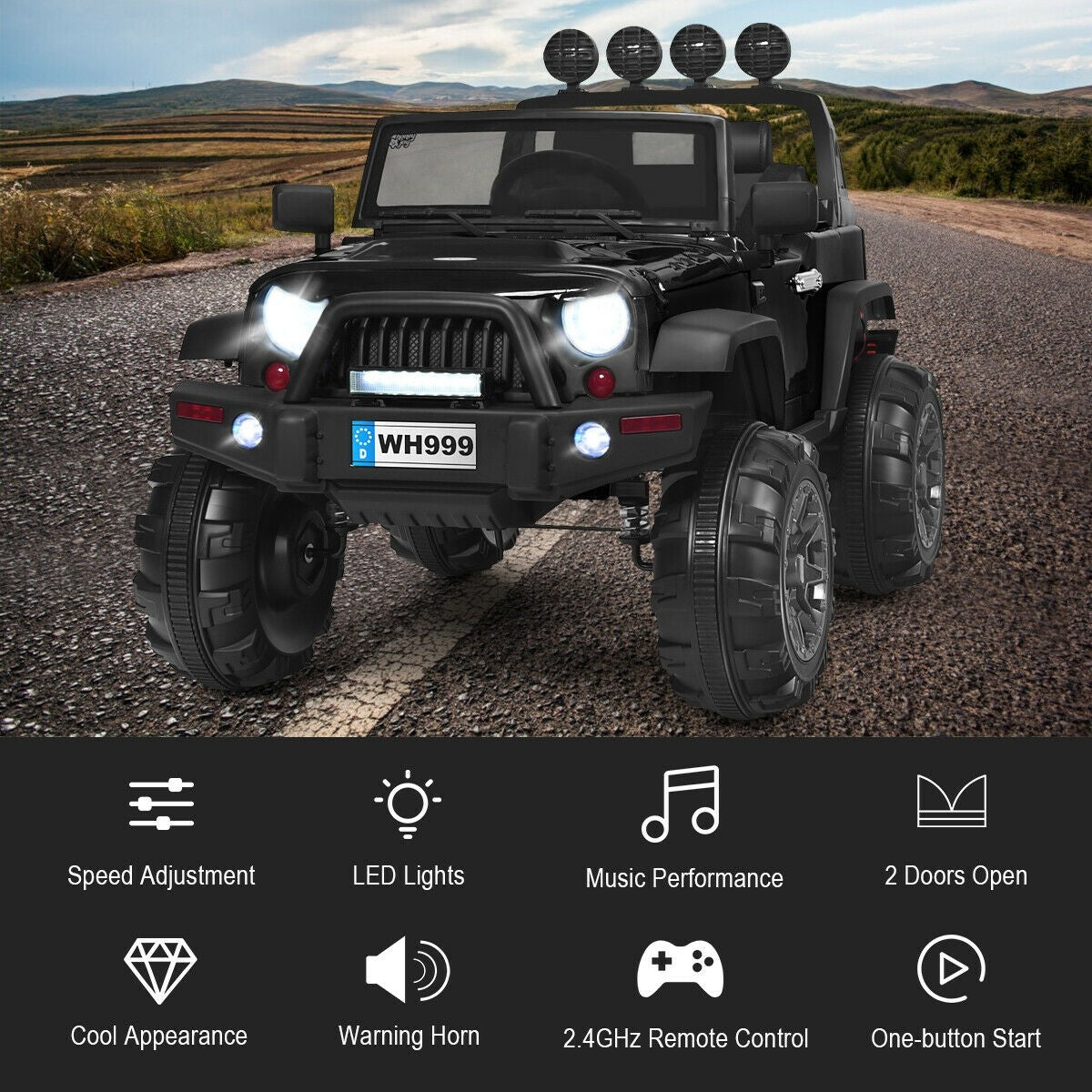 Costzon Ride on Truck, 12V Battery Powered Electric Vehicle w/ 2.4G Remote Control