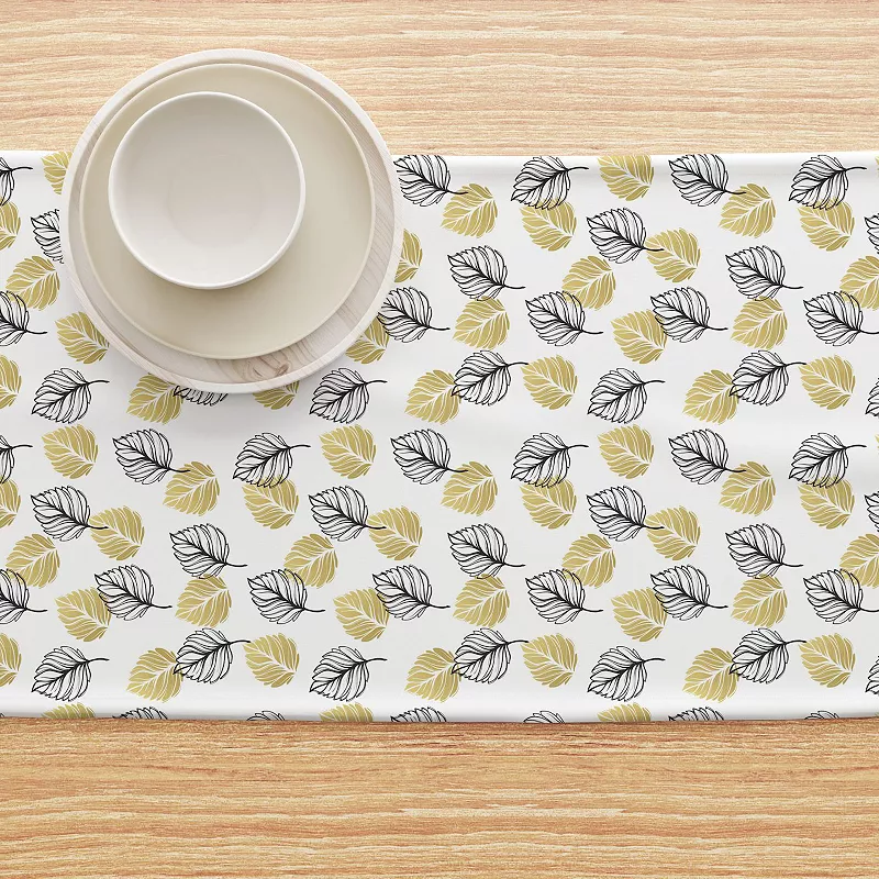 Table Runner， 100% Polyester， 14x108， Golden Leaves