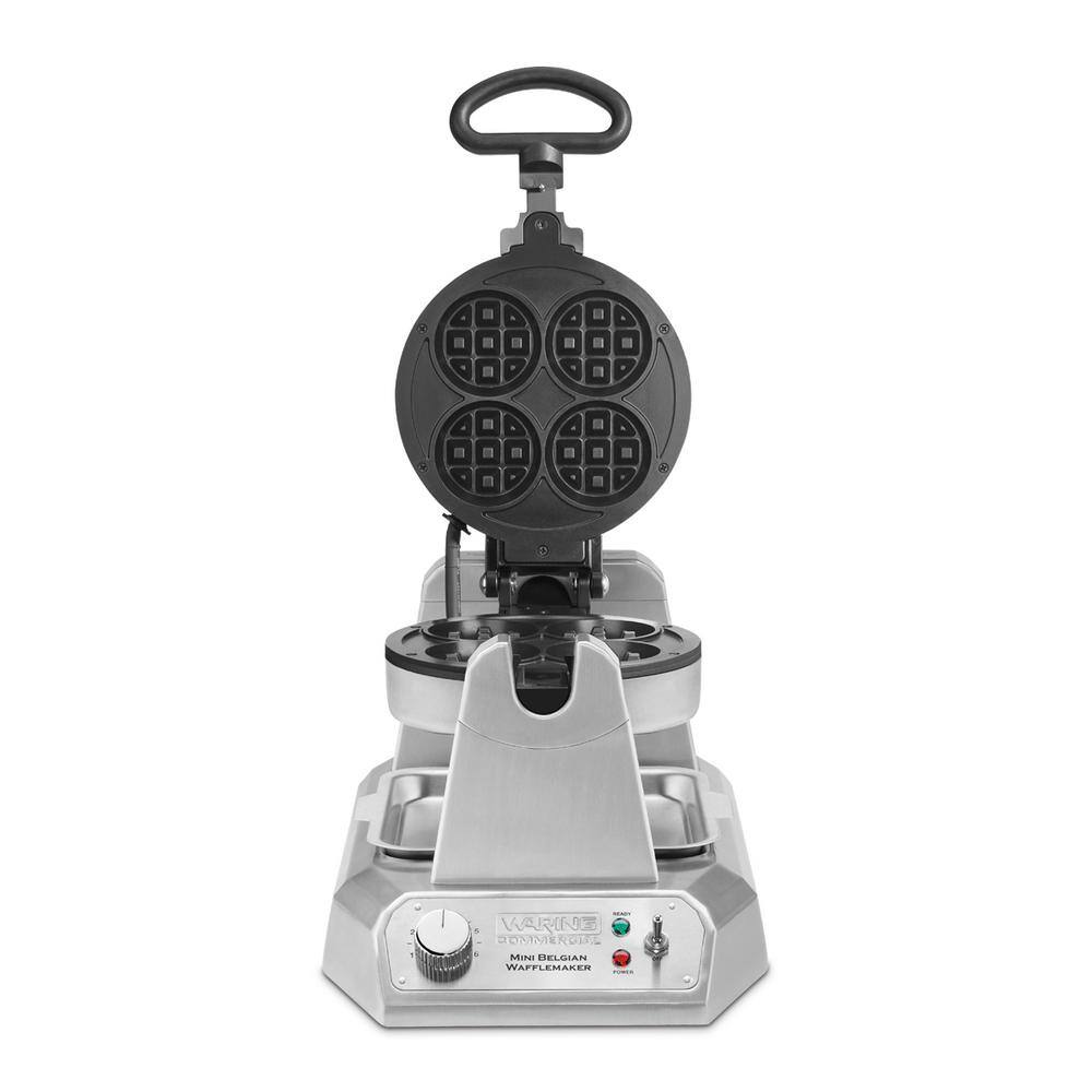 Waring Commercial Heavy-Duty Mini-Belgian Waffle Maker - 120V 1200 Watts WMB400X