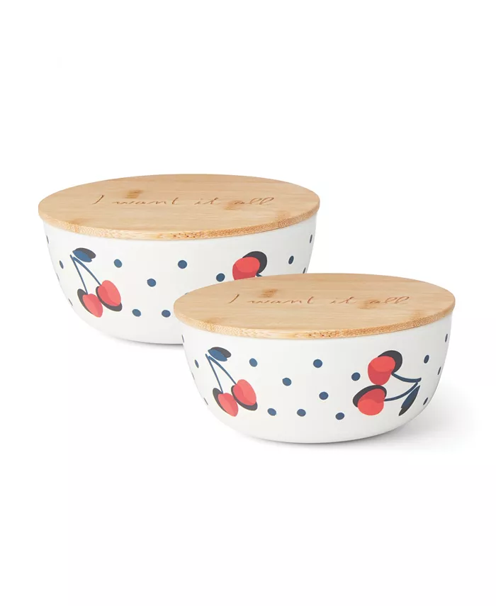 Kate Spade Vintage-Like Cherry Dot Bowl with Lid