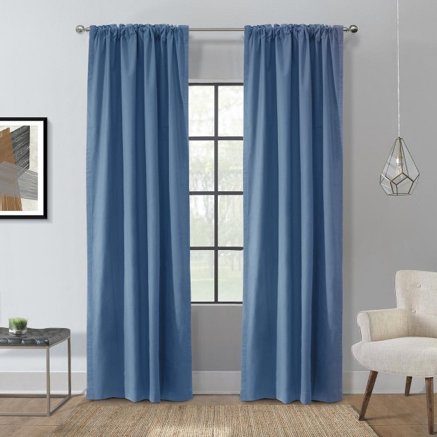 Thermalogic Weathermate Topsions Room Darkening Provides Daytime And Nighttime Privacy Curtain Panel Pair Blue