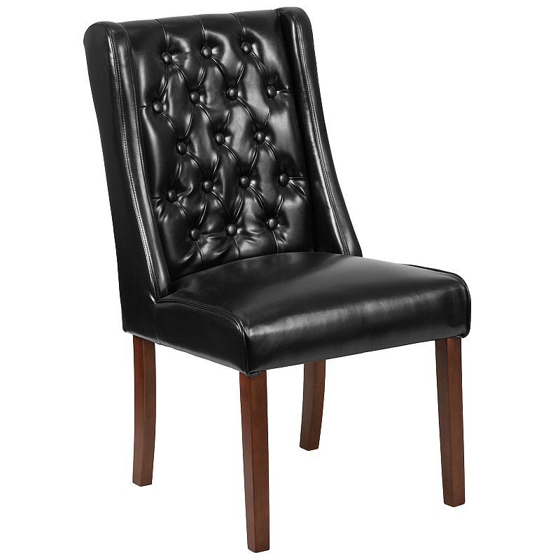 Merrick Lane Harmony Button Tufted Parsons Chair with Side Panel Detail