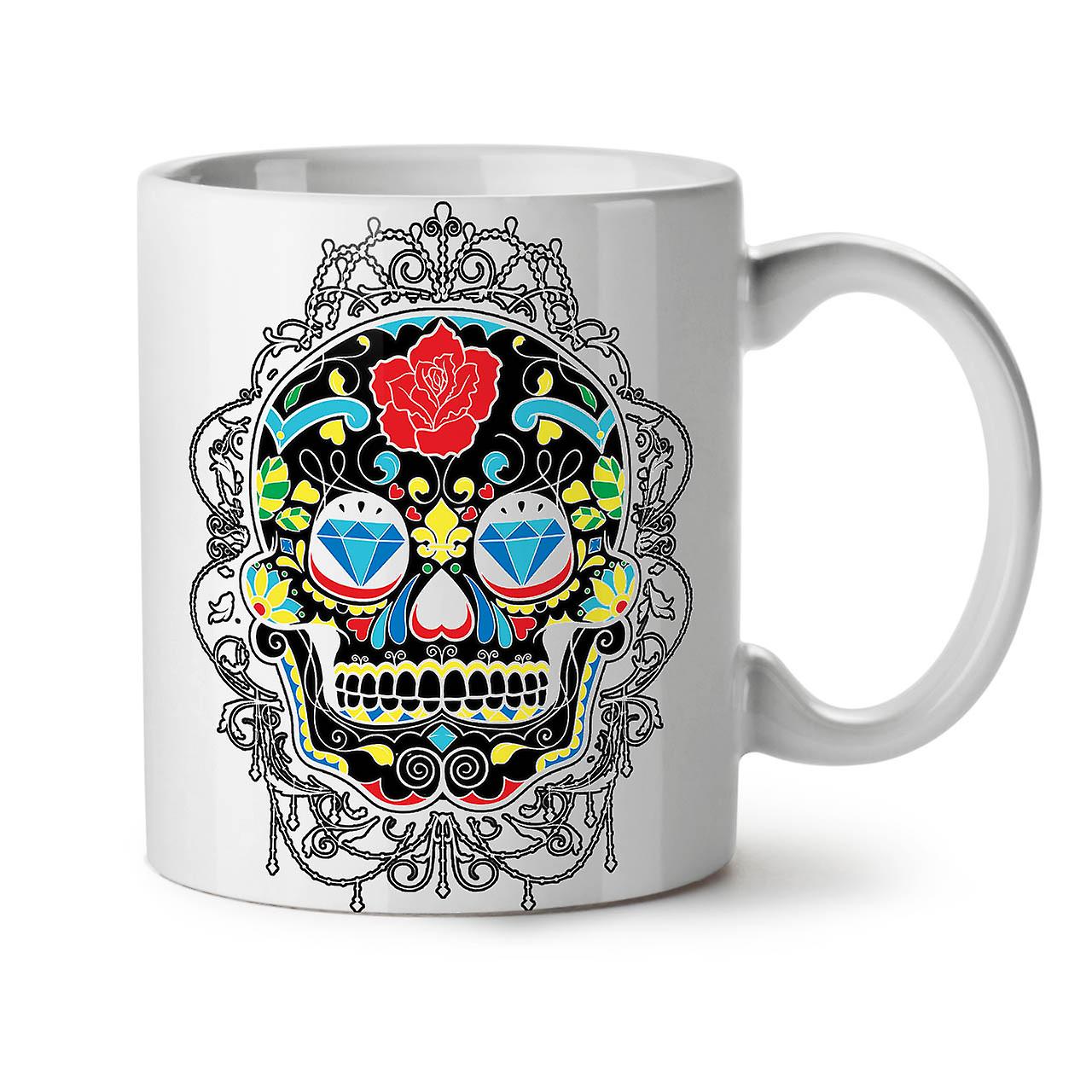 Colors Face Skull NEW White Tea Coffee Ceramic Mug 11 oz | Wellcoda