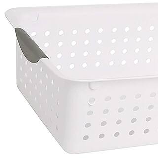 Sterilite Medium Ultra Plastic 3.0 Gal. Storage Bin Organizer Basket in White (12-Pack) 12 x 16248006