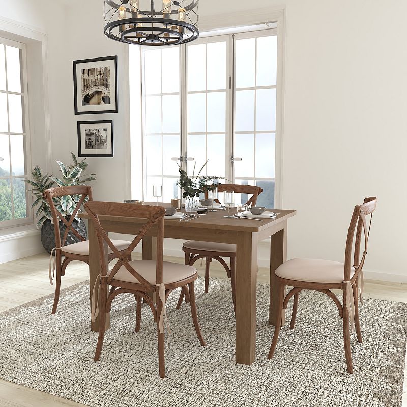 Flash Furniture HERCULES 5-piece Antique Rustic Farm Table Set