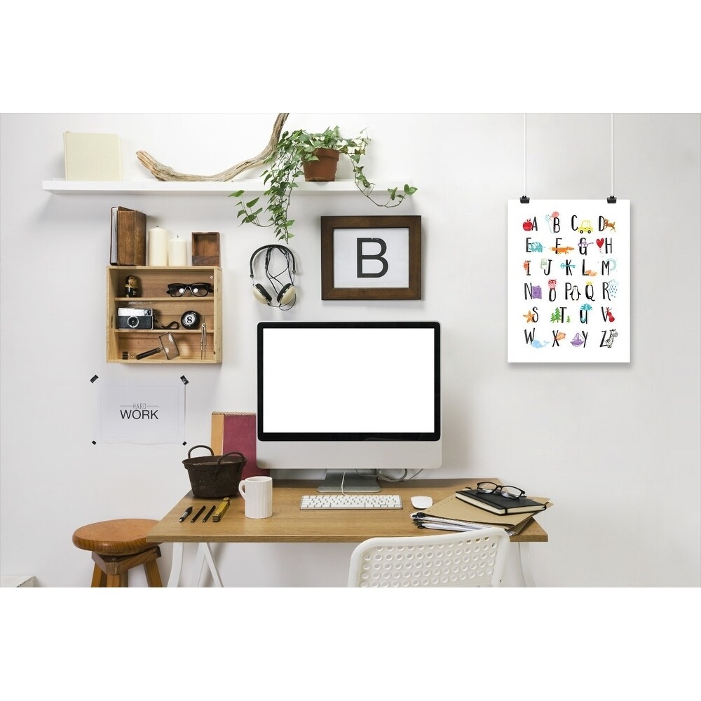 Watercolor Alphabet Poster Art Print