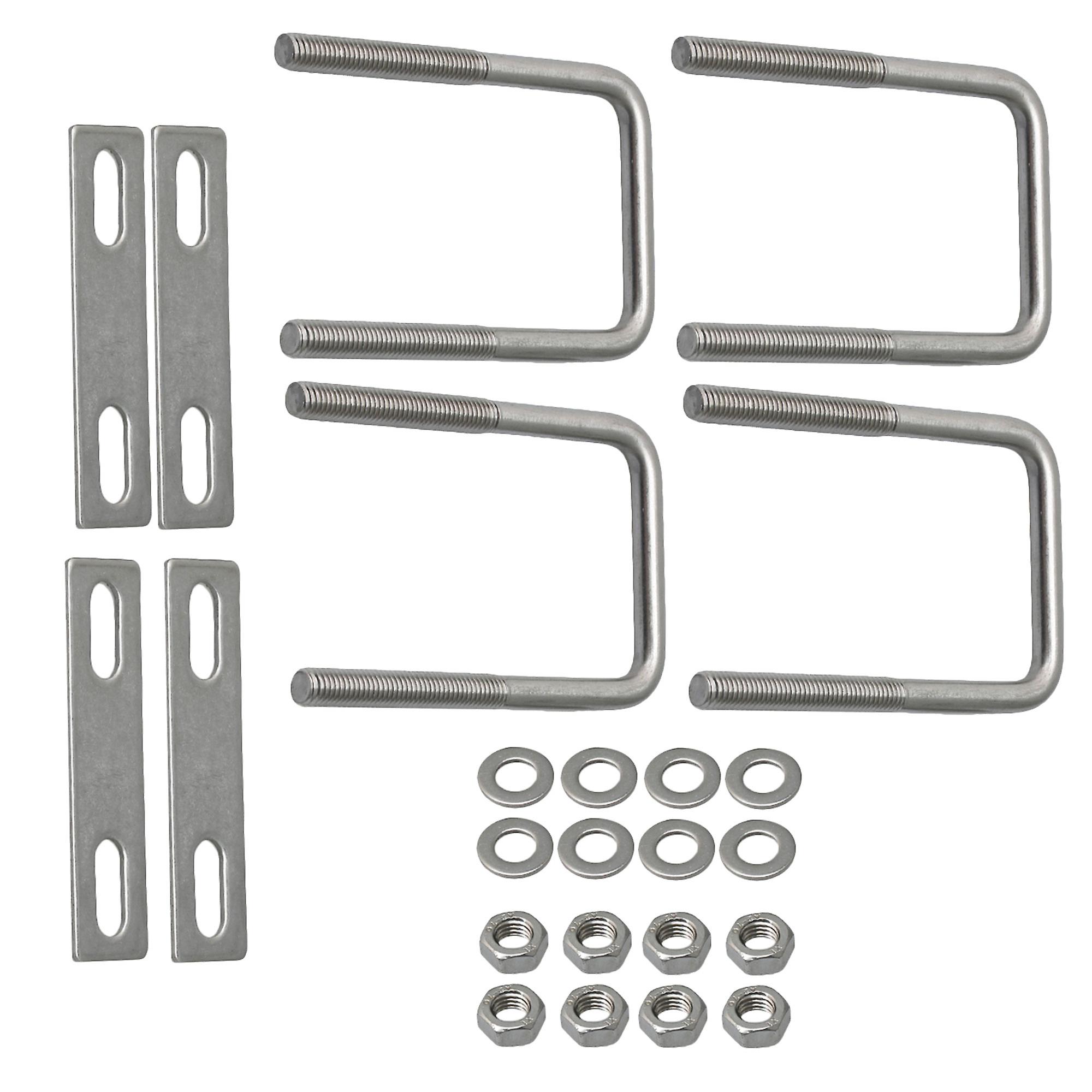 4 Kit Stainless Steel M8 Square U Bolts 4.33Inch x 1.77Inch for Wood Fixing