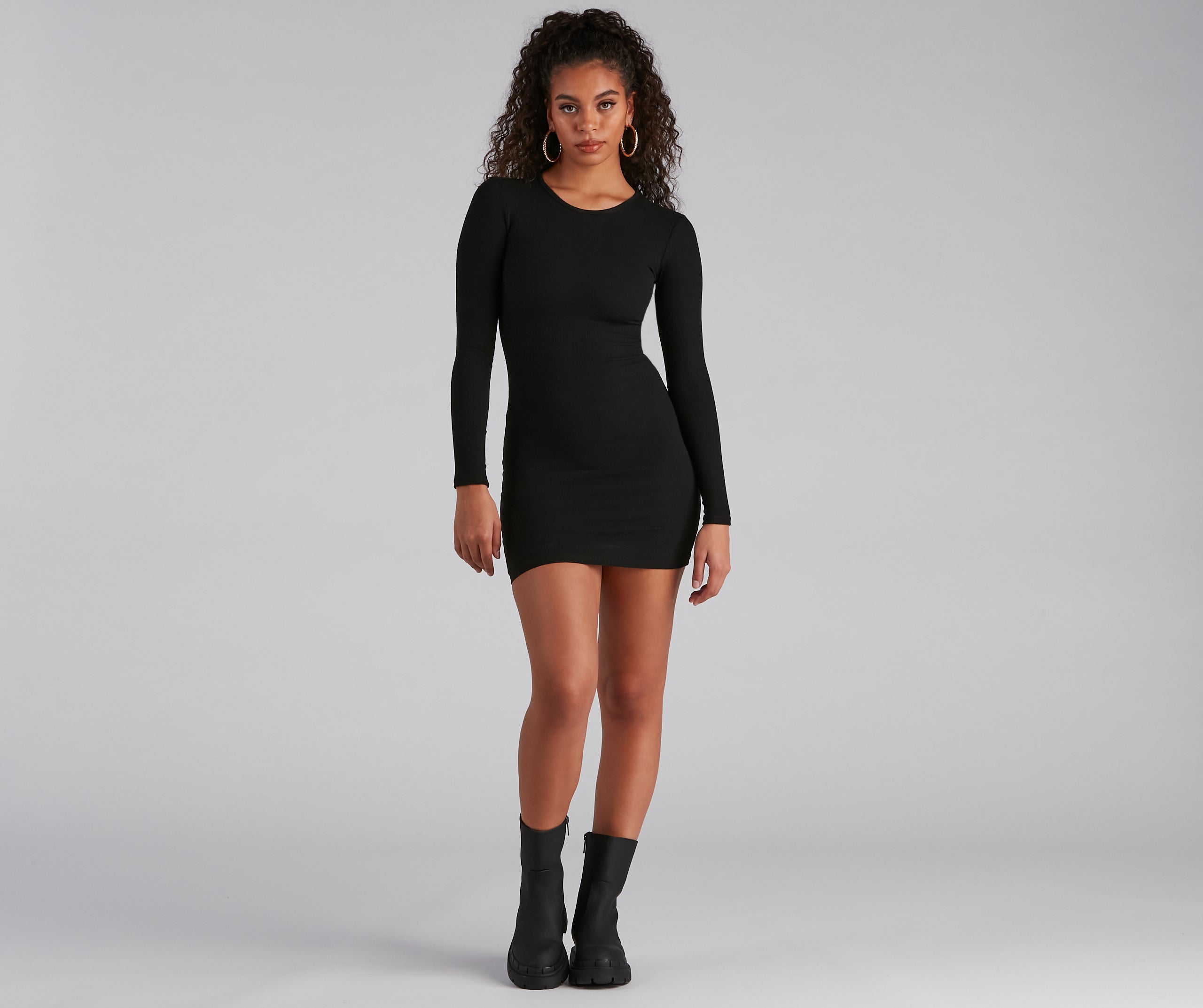 Everyday Perfection Ribbed Knit Mini Dress